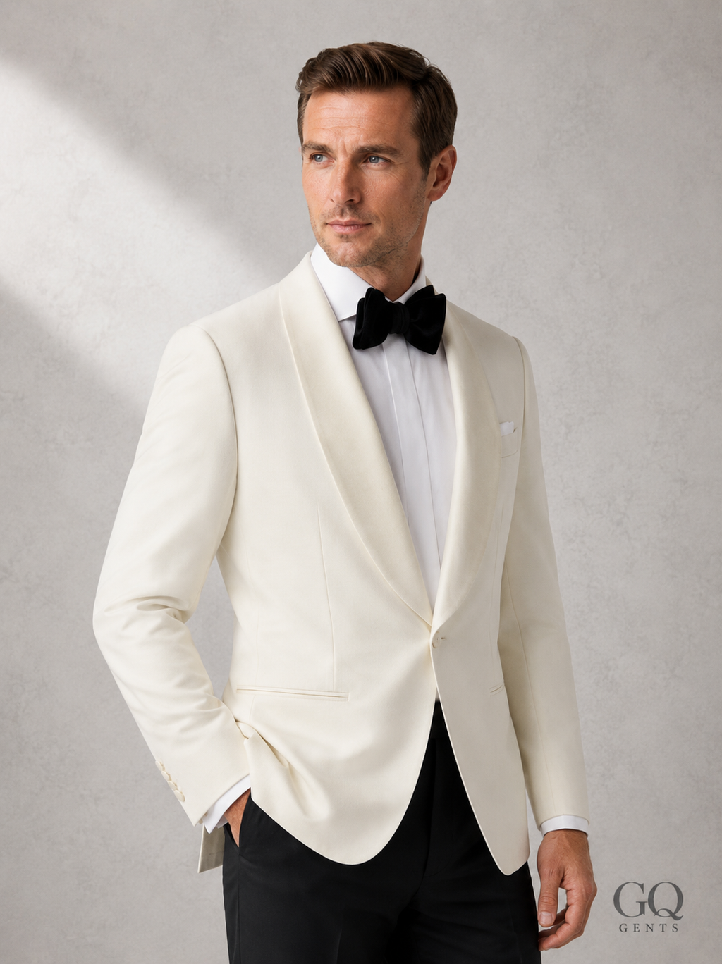 Ivory Shawl Collar Dinner Jacket — Slim Fit