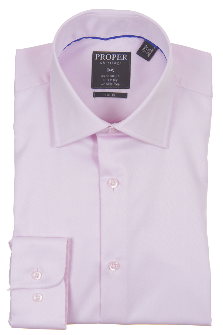 Pink Slim Fit Shirt – Regular Cuff (Wrinkle-Free Cotton)