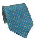 Navy & Teal Medallion Silk Salione Tie