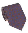Slate Blue Medallion Silk Tie