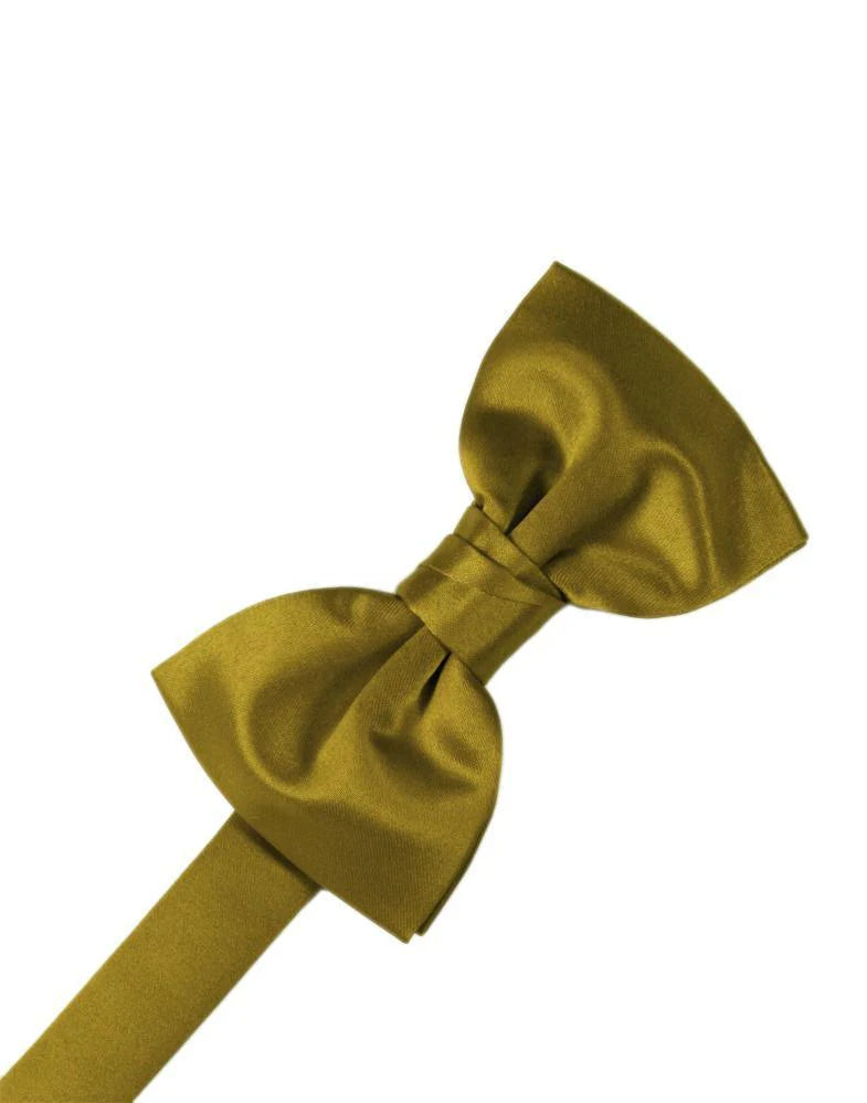 New Gold Satin Bow Tie