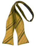 New Gold Satin Stripe Bow Tie
