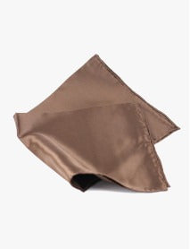 Brown Solid Silk Pocket Square
