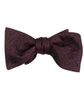 Burgundy Tonal Paisley Self-Tie Bow Tie