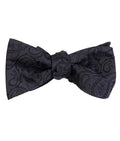 Charcoal Tonal Paisley Self-Tie Bow Tie