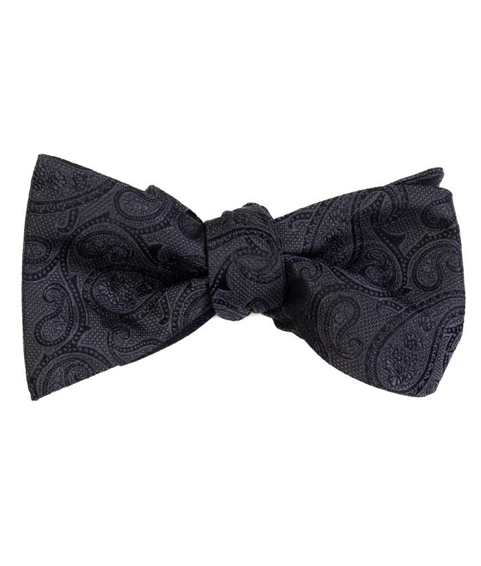 Charcoal Tonal Paisley Self-Tie Bow Tie