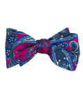 Magenta Paisley Print Self-Tie Bow Tie