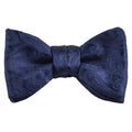 Navy Tonal Paisley Italian Silk Pre-Tied Bow Tie