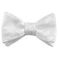 White Tonal Paisley Italian Silk Pre-Tied Bow Tie
