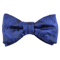 Royal Blue Tonal Paisley Italian Silk Pre-Tied Bow Tie