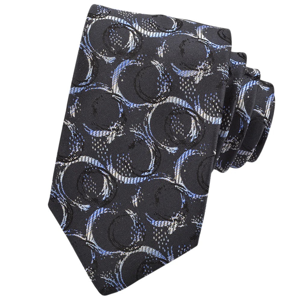 Brushed Circle Woven Italian Silk Tie