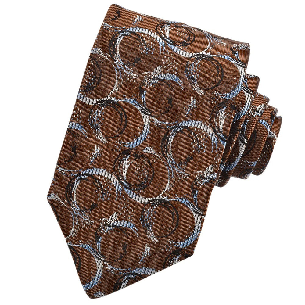 Brushed Circle Woven Italian Silk Tie