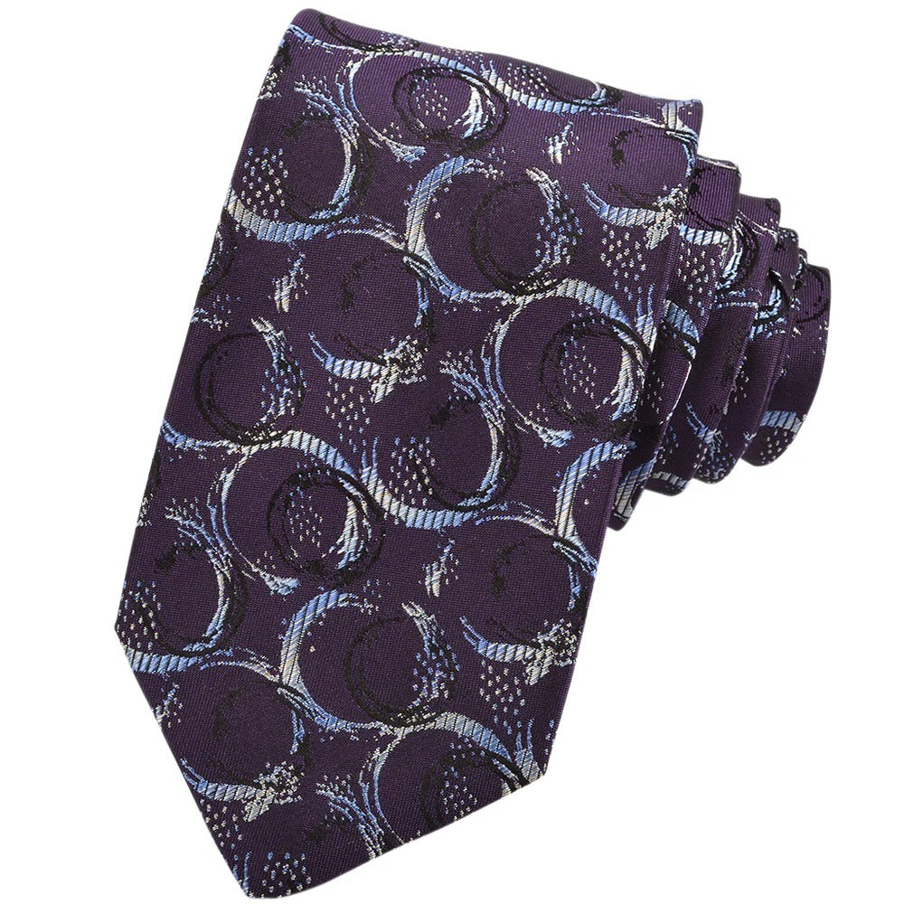 Brushed Circle Woven Italian Silk Tie