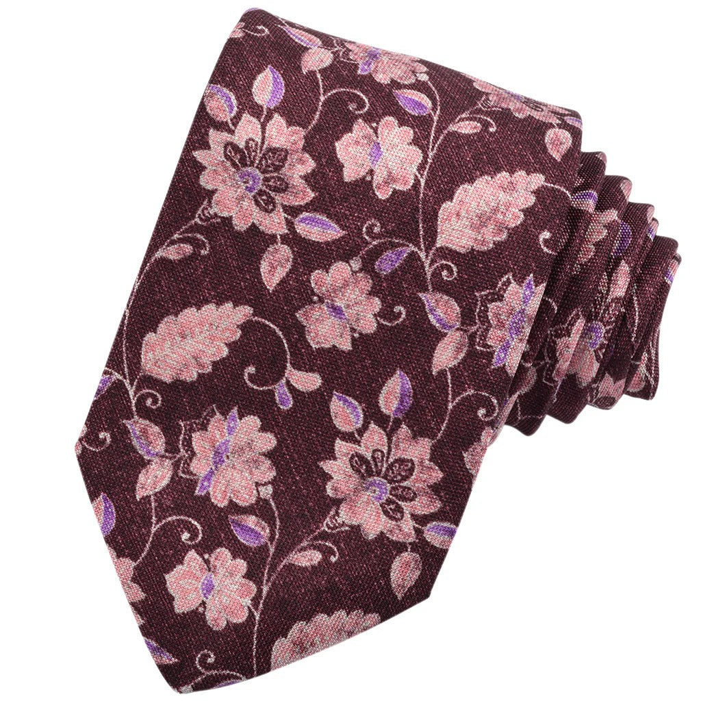 Tonal Mélange Printed Italian Silk Tie