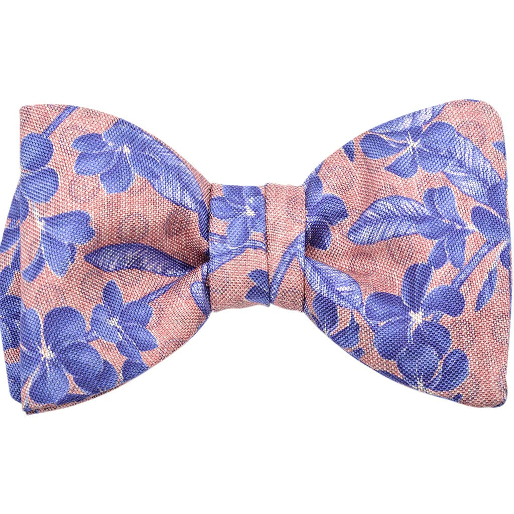 Pink Lemonade & Periwinkle Tropical Floral Self-Tie Bow Tie