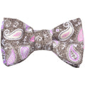 Pepper Brown & Pink Teardrop Paisley Self-Tie Bow Tie