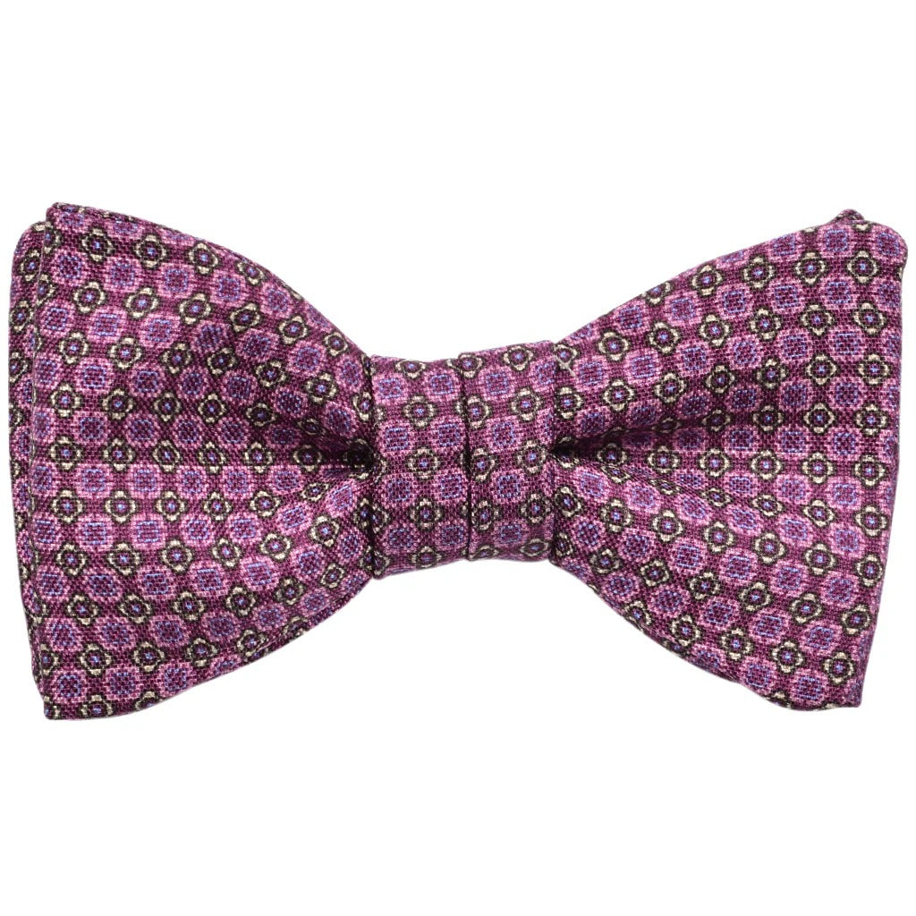 Mulberry & Pink Micro Medallion Self-Tie Bow Tie