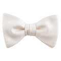 Ivory Moire Silk Pre-Tied Bow Tie