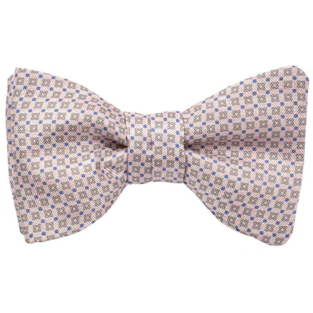 Soft Pink & Blue Ink Micro Neat Self-Tie Bow Tie