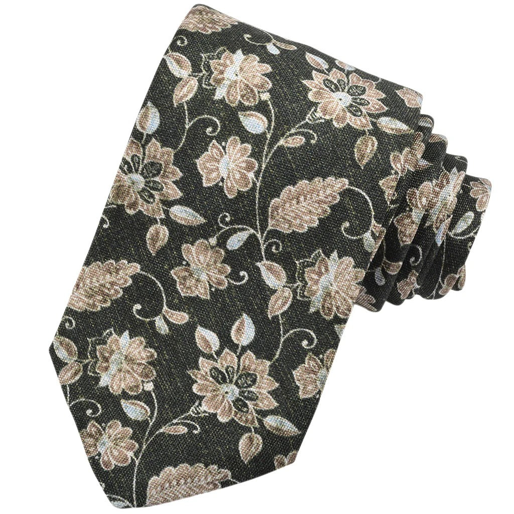 Tonal Mélange Printed Italian Silk Tie