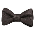 Espresso Black Metallic Floral Italian Silk Pre-Tied Bow Tie
