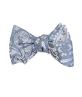 Blue & White Floral Pre-Tied Self-Tie Bow Tie