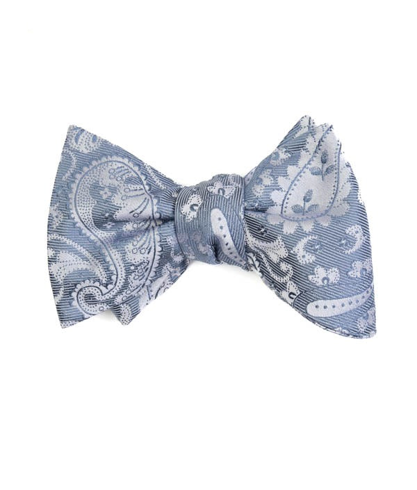 Blue & White Floral Pre-Tied Self-Tie Bow Tie