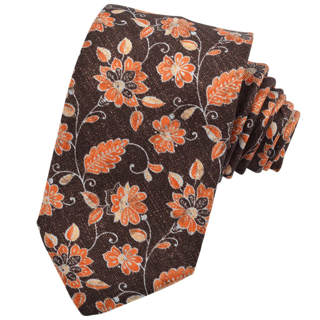 Tonal Mélange Printed Italian Silk Tie