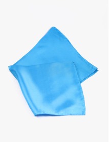 Aqua Solid Silk Pocket Square