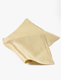 Beige Solid Silk Pocket Square