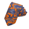 Cognac Pop Art Teardrop Floral Silk-Cotton Tie