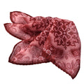 Wine & Pink Ornate Medallion Silk-Wool Pocket Square