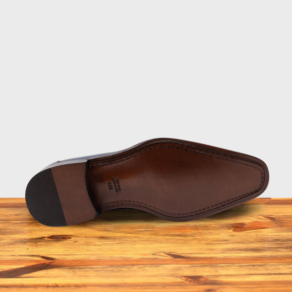 Calzoleria Toscana Blue Perforated Leather Loafer