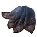 Mocha & Blue Micro Neat Silk-Wool Pocket Square