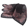 Charcoal & Pink Micro Neat Silk-Wool Pocket Square