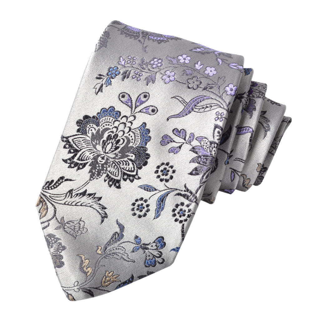 Abstract Medley Woven Italian Silk Tie — Mocha