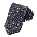 Black Micro Floral Printed Italian Silk Tie