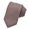 Mocha Cubic Micro Neat Printed Italian Silk Tie