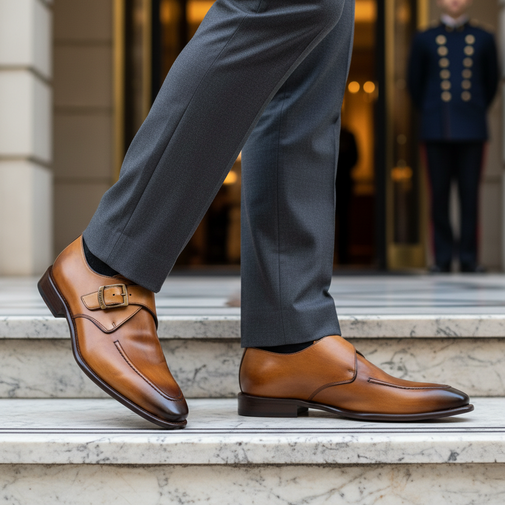Calzoleria Toscana Burgundy Pione Single Monk Strap