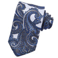 Bold Print Italian Silk Tie — Ice Blue