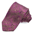 Purple Floral Paisley Woven Italian Silk Tie