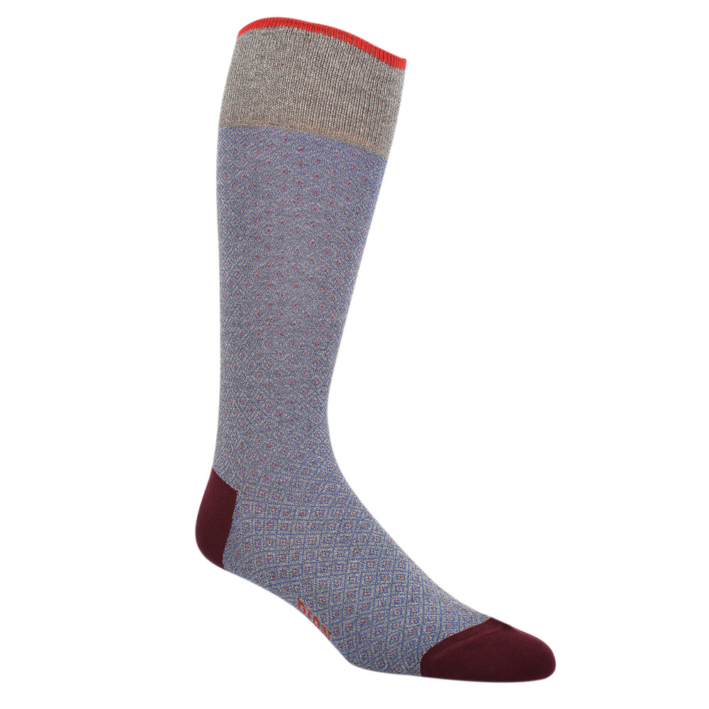 Mid Grey Basket Pinpoint Mercerized Cotton Socks