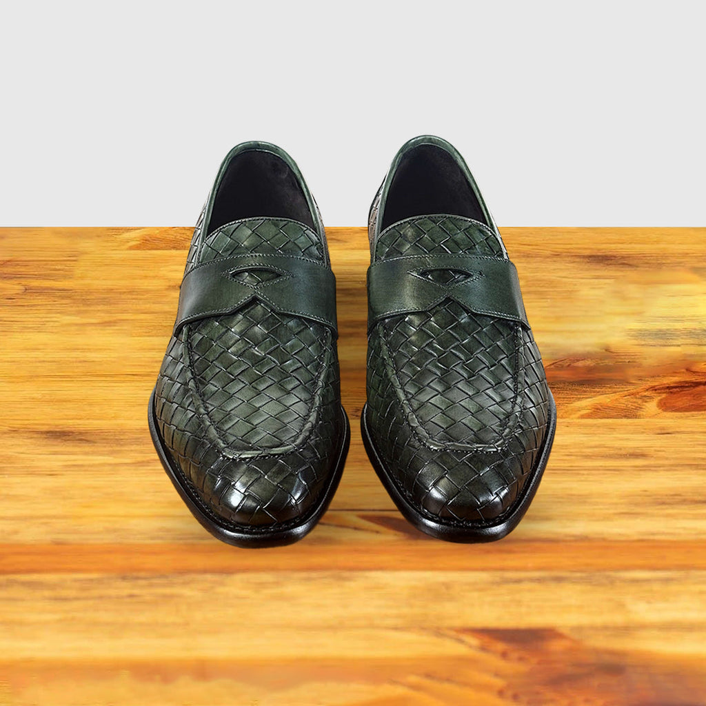 Gesso Woven Leather Dress Loafer
