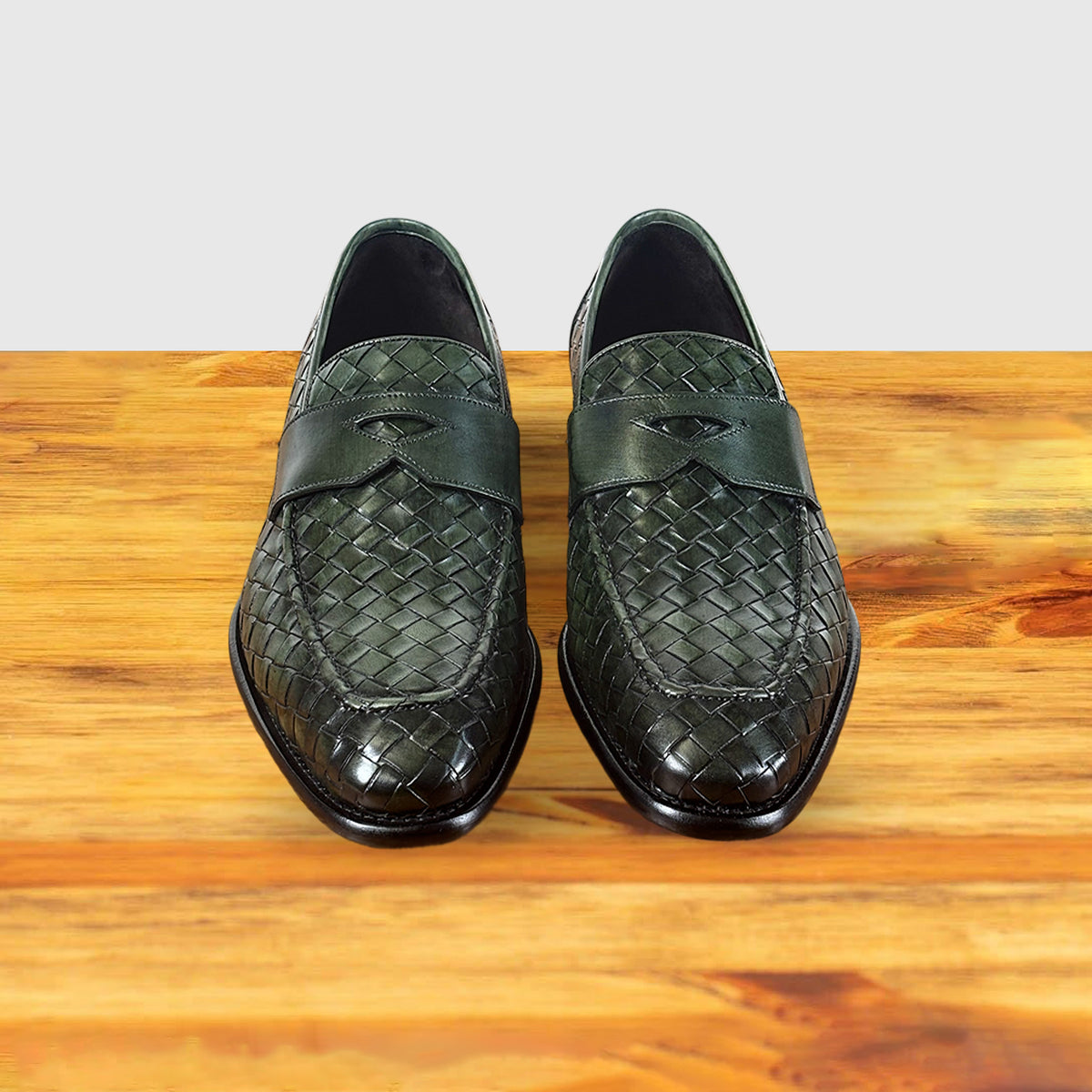 Gesso Woven Leather Dress Loafer