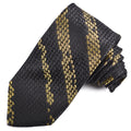 Charcoal Snakeskin Stripe Woven Italian Silk Tie