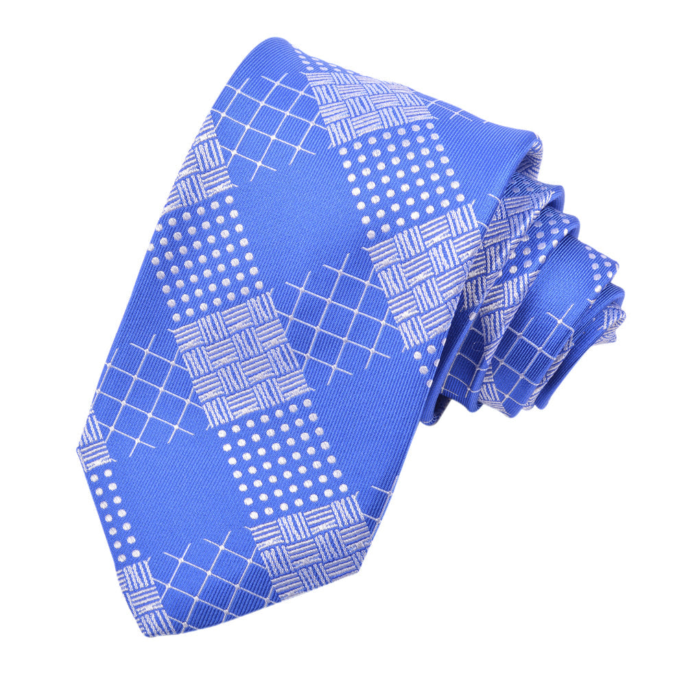Woven Jacquard Italian Silk Tie — French Blue