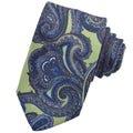 Bold Print Italian Silk Tie — Sage