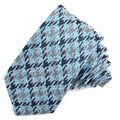 Houndstooth Camo Woven Italian Silk Tie — Teal