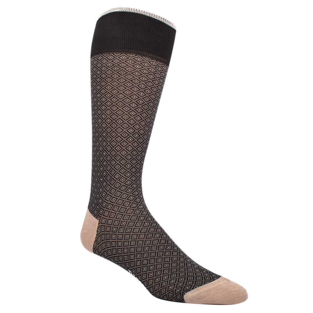 Black Basket Pinpoint Mercerized Cotton Socks