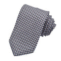 Black Cubic Micro Neat Printed Italian Silk Tie